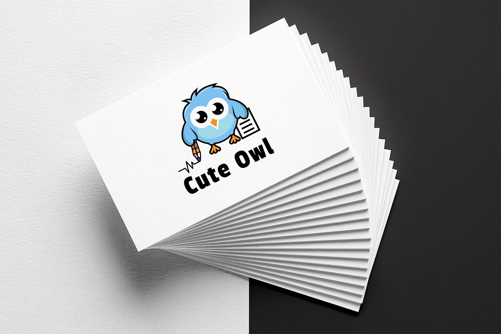 Cute Owls Learn - Modelo de Logo