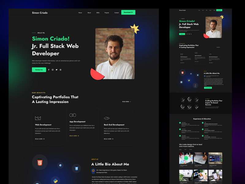 Personal Portfolio Figma UI Template by Rony204320 ~ EpicPxls