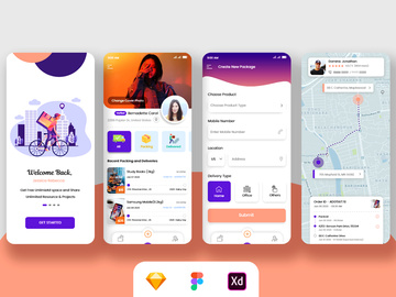 Courier or Postal Mobile App UI Kit