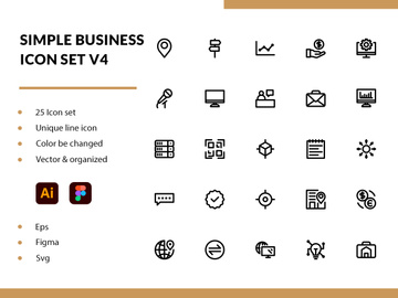 Simple Business Icon Set V4