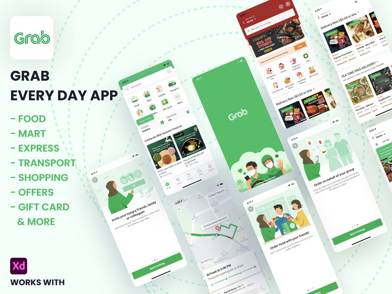 GRAB - Everyday Everything App by Enura UIs ~ EpicPxls
