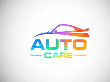 Low poly style logo sign symbol for the automotive company