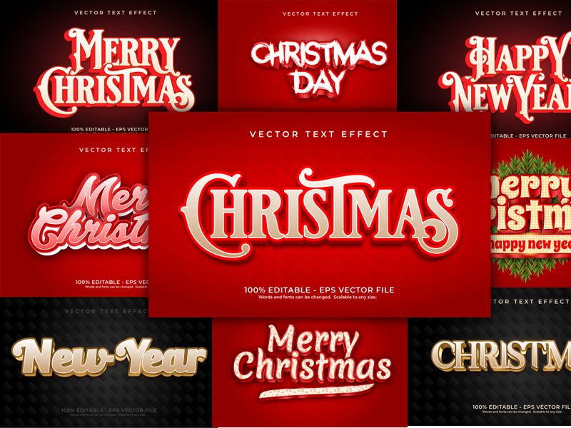 Merry Christmas Text Effect Bundle by yukitacreative ~ EpicPxls
