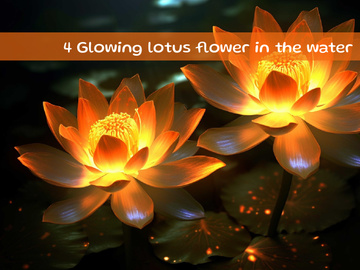 Glowing lotus flower in the water