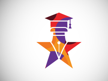 Modern low poly style education logo design, Geometric, and triangle book logo icon sign symbol.