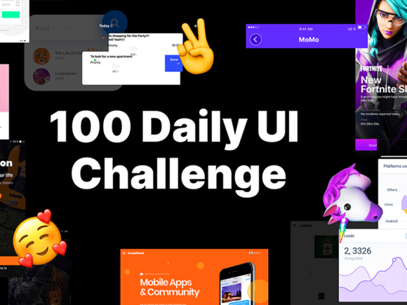 每日100个UI挑战：元素的大集合(100 Daily UI Challenge: Big Collection of Elements)插图