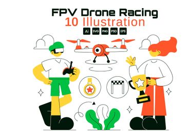 10 FPV Drone Racing Illustration