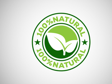 Natural, organic, fresh food vector logo or badge template for product