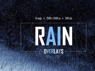 12 Falling Rain Overlays