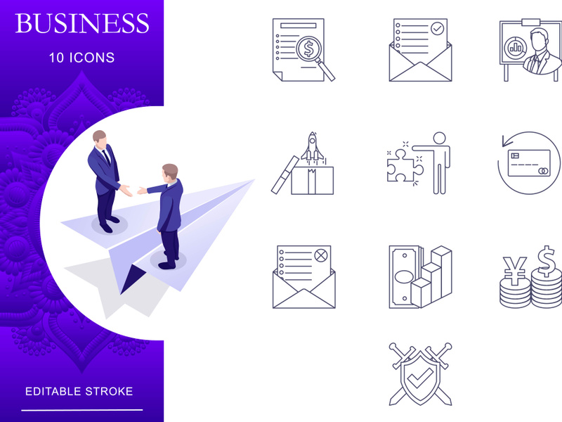 Outline : Business And Finance Icon set