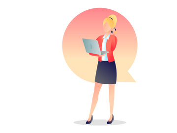 Illustration : Woman Call Office Support