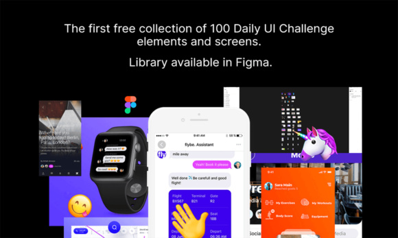 每日100个UI挑战：元素的大集合(100 Daily UI Challenge: Big Collection of Elements)插图1