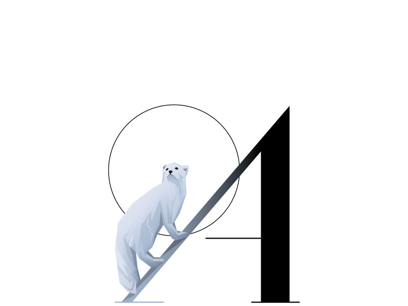 Template logo letters with animals set vector logotype.