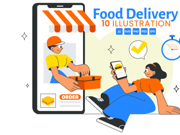 10 Online Food Delivery Apps Illustration