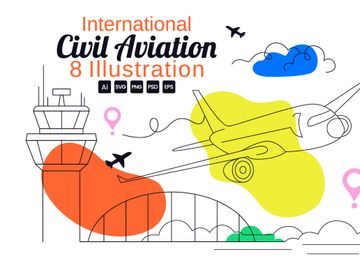 8 International Civil Aviation Day Illustration