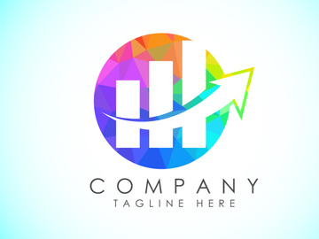 Finance and accounting logo low poly art style design vector template, Business finance logo