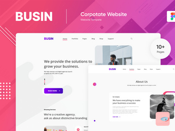 Landing PSD Figma Template "Busin 3"
