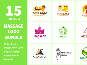 15 Massage Logo Bundle