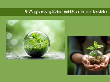 A glass globe with a tree inside