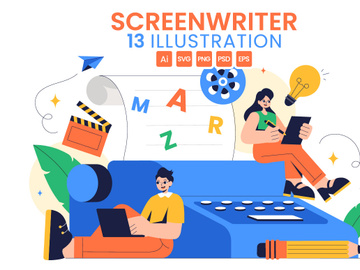 13 Professional Screenwriter Illustration