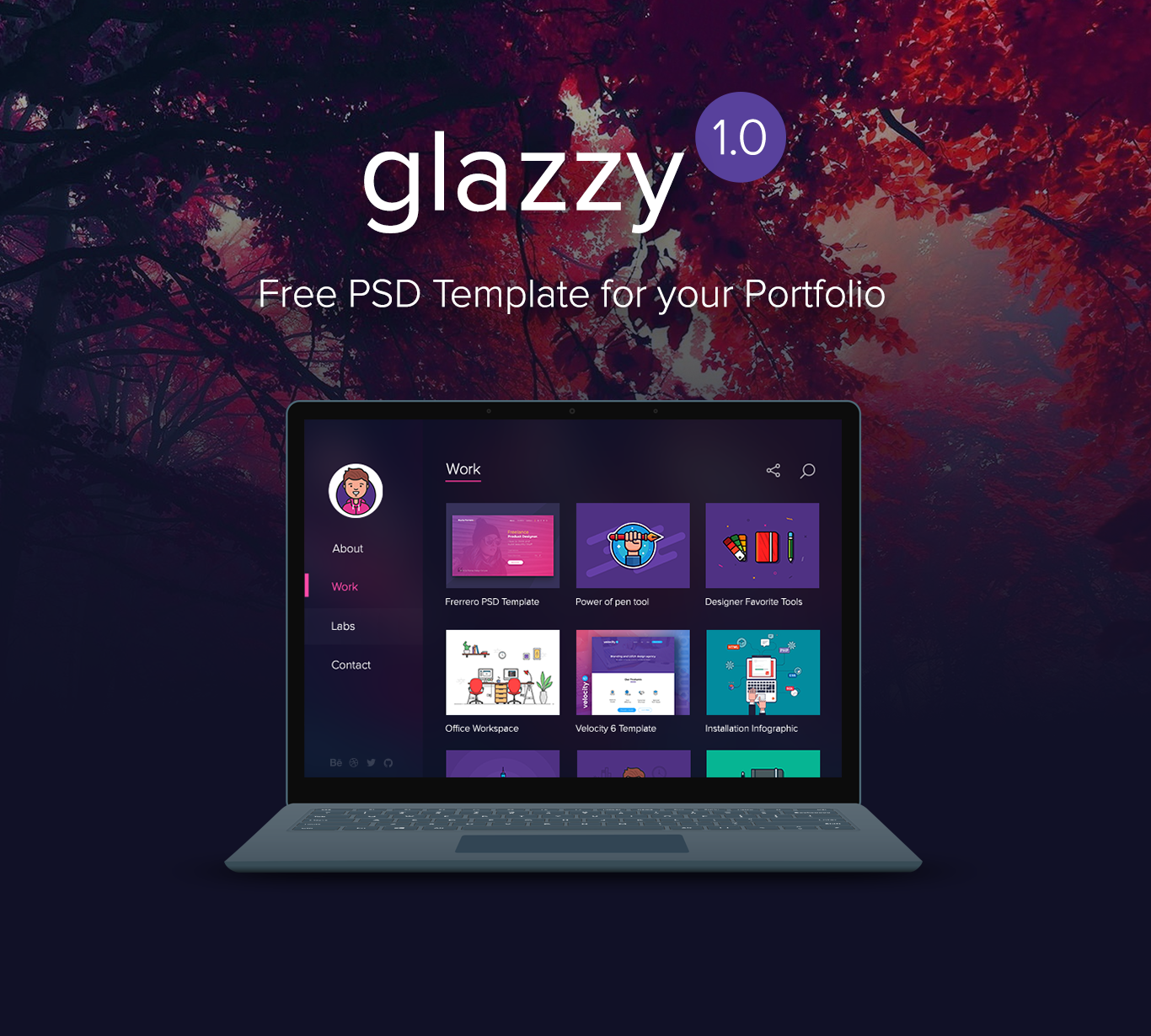 Glazzy - 免费作品集模板(Glazzy - Free Portfolio Template)插图