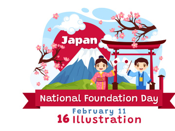 16 Japan National Foundation Day Illustration