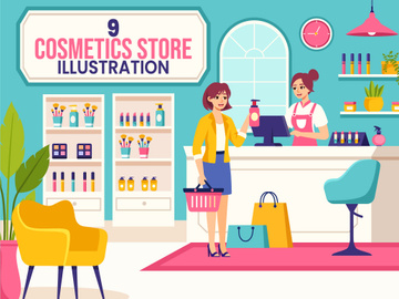 9 Cosmetics Store Illustration