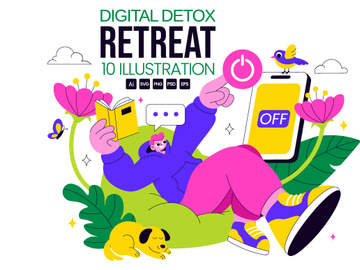 10 Digital Detox Retreat Illustration