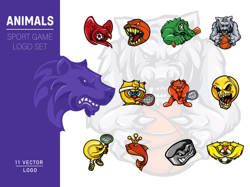 Aggressive Mascot Animal Logo Sport For Gaming Set
