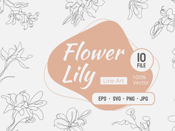 Abstract Flower Lily one line art drawing singulart aesthetic minimalist