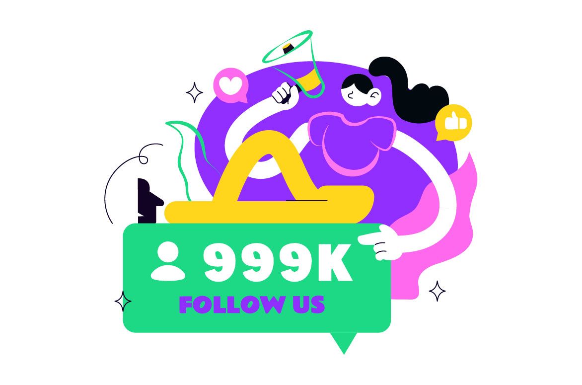 6 Siga-nos Ilustração Vetorial
