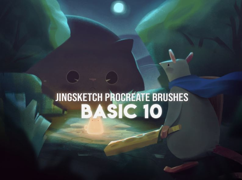 (FREE) Jingsketch Procreate Brushes Basic 10 by Graphic EpicPxls