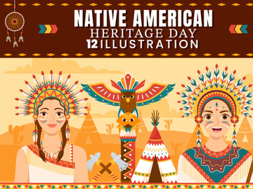 12 Native American Heritage Month Day Illustration