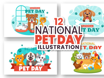 12 National Pet Day Illustration