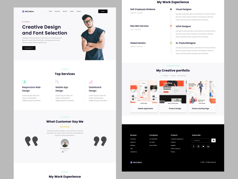 Mccullum - Personal portfolio landing page by Shamsunnahar ~ EpicPxls
