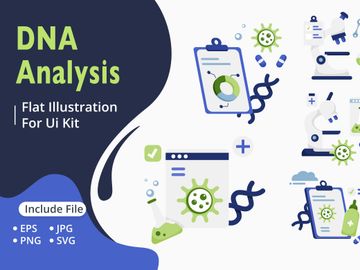 Flat illustration of DNA analysis