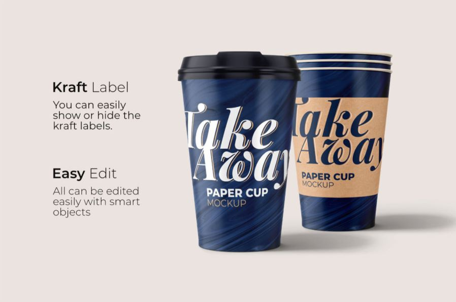 外卖纸杯模拟图(Take Away Paper Cup Mockup)插图4