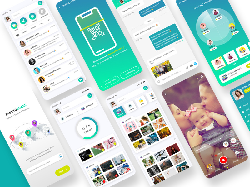 Sharing Files and Chat Mobile App Ui Kit