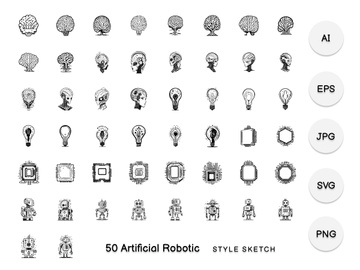 Artificial Robotic Element Draw Black