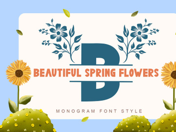 Beautiful Spring Flowers Monogram