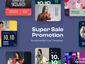 Super Sale Promotion Social Media Post Template