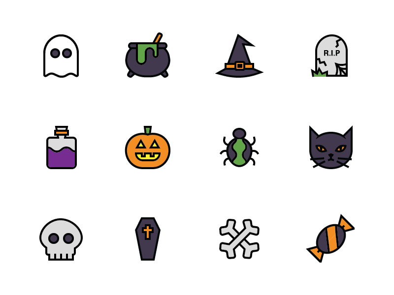 万圣节图标(Halloween Icons)插图