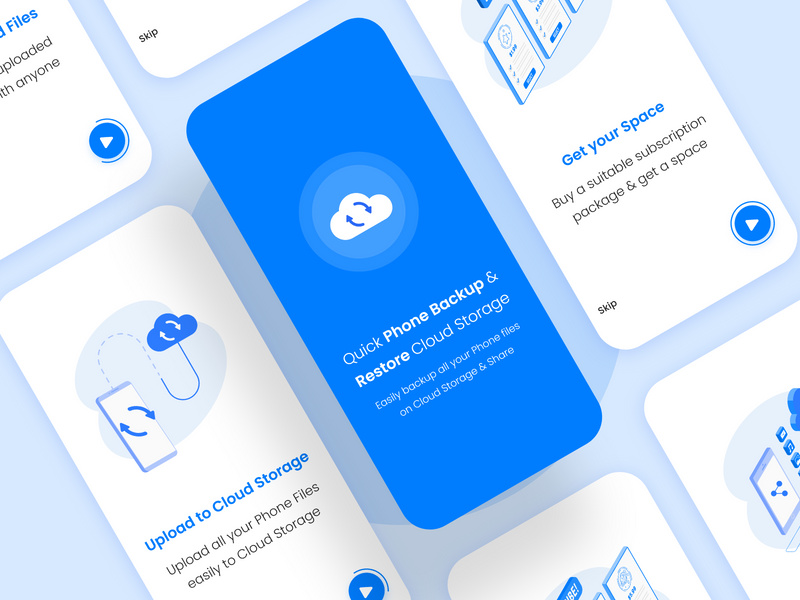 Quick Phone Backup App Screen On-boarding by Attiqanaz603 ~ EpicPxls