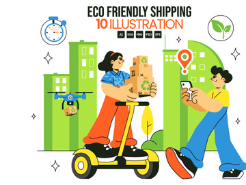 10 Eco Friendly Shipping Service Illustration