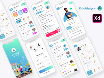 Driver Delivery Mobile App UI Kit