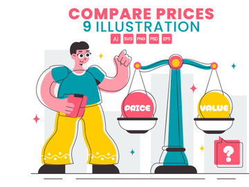 9 Compare Prices Economy Illustration