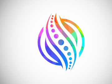 Low Poly Medical Chiropractic Concept Logo Design Template