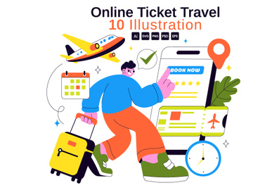 10 Online Ticket Travel Illustration