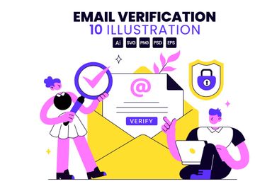 10 Email Verification Vector Illustration