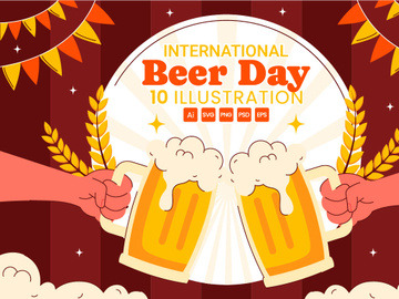 10 International Beer Day Illustration